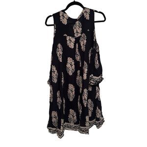 Kori America Navy and Cream Cold Shoulder Tunic- Size S